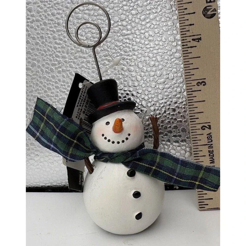 Robert Stanley Snowman Place Card Holder Photo Clip Christmas Decor NWT